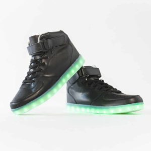 DNK Black Shoes Green LED
